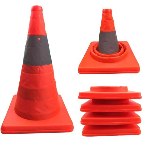 Zusammenklappbarer Verkehrskegel 45 Cm, Orange, Multifunktionaler Sicherheitskegel
