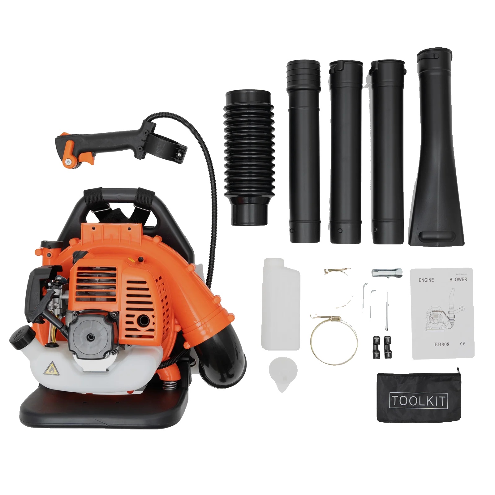 Laubbläser, 1250 W Leistung, 42,7 Cm³ Motor, 7000 U/min Drehzahl, 1,2 L Kraftstofftank, Gewicht 8,65 Kg