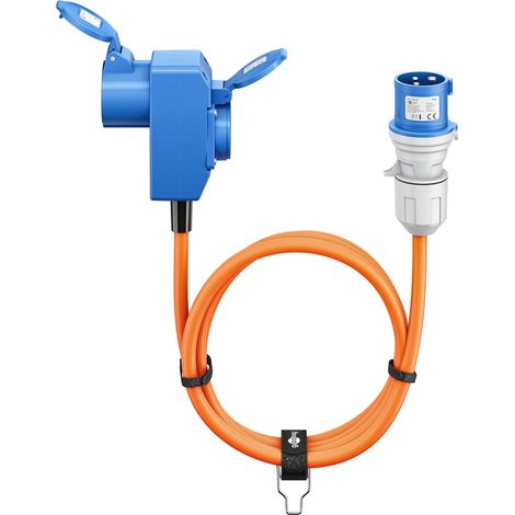 Cee-adapterkabel 5 M 90°-stecker Ip44 Orange Wohnmobil Wohnwagen Baustelle