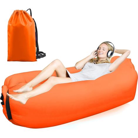 Aufblasbares Sofa, 200 X 70 Cm, Leichtes Polyester, Für Camping, Strand Und Outdoor-aktivitäten