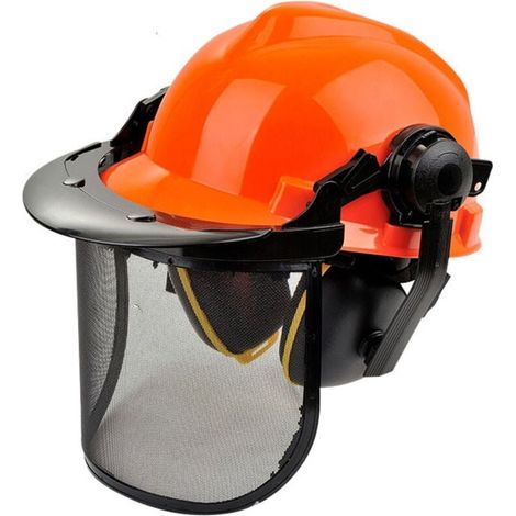 Forstschutzhelm Mit Kinnschutz. Reflektierender, Belüfteter Und Leichter Arbeitshelm Nach En397 Für Forstwirtschaft, Bauwesen, Elektrotechnik Und Industrie (einheitsgröße).