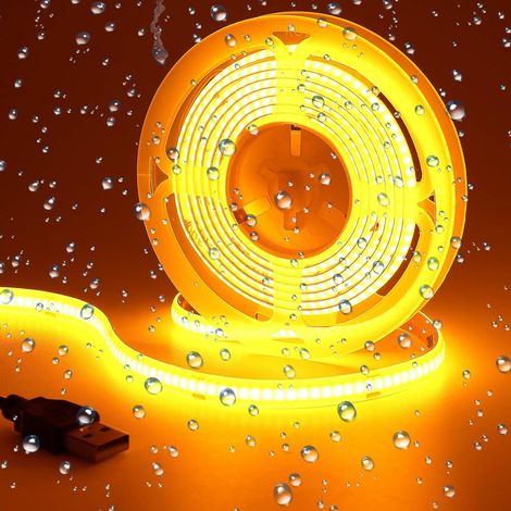 Dc 5v Usb Cob Orange Led-streifen Ip65 Wasserdicht 2m 320led/m Usb-betriebener Led-streifen Für Diy-dekorationen