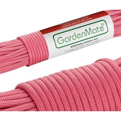 Nylonseil, Paracord 550 Strong 31 M X 4 Mm, Outdoor-seil Für Gartenarbeit Und Camping, Rosa