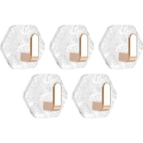 5-teiliges Set Selbstklebender Wandhaken, Handtuchhalter Für Badezimmer, Wasserdichter Küchenhandtuchhaken Aus Edelstahl, Rostfreier, Selbstklebender Haken, Kein Bohren Erforderlich (roségold)