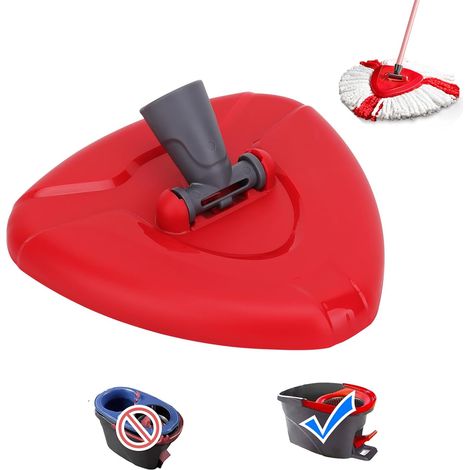 Roter Moppkopf, Dreieckiges Design, Strapazierfähiger Kunststoff, Für 1-tank-system