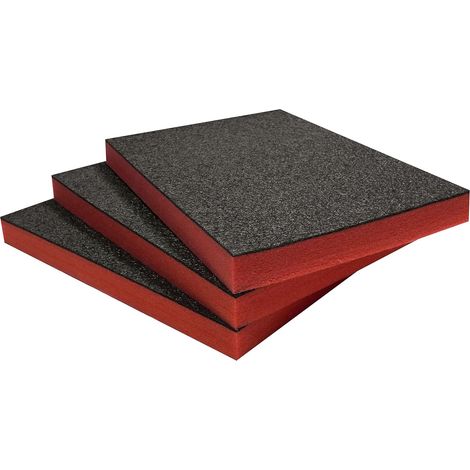 Set Mit 3 Zuschneidbaren Schaumstoffplatten (600 X 420 X 50 Mm) Für Werkzeugkästen Und Flightcases