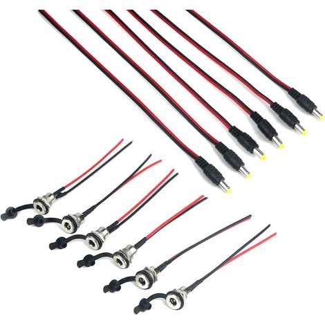 Paar 12v Dc-stromanschlusskabel (5,5 X 2,1 Mm Stecker/buchse), Dc-netzteil-anschlusskabel, Steckerkabel Für Sicherheits-cctv-anlagen
