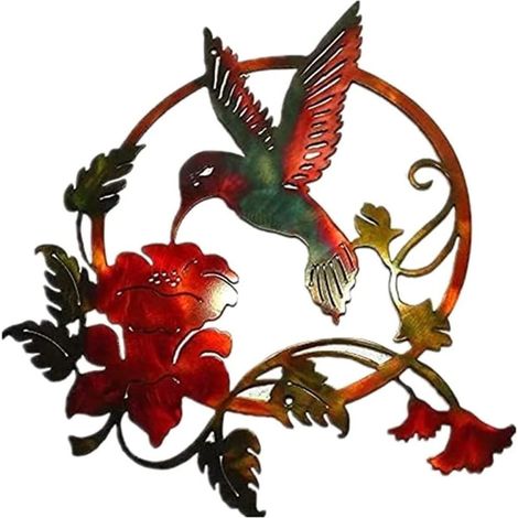 Runde Metallvogel-wanddekoration Für Garten, Wohnzimmer Und Blumen