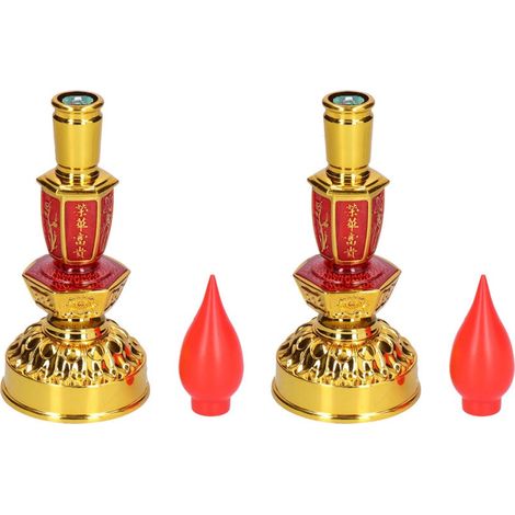 Energiesparende Led-kerzenlampe Im Traditionellen Chinesischen Retro-stil, Buddhistische Dekorationslampe Mit Zwei Helligkeitsstufen