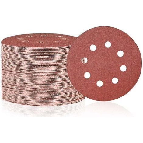 Packung Mit 50 Schleifscheiben (8 Löcher) – Körnung 80 – Verschleißfestes Schleifpapier Für Exzenterschleifer, Geeignet Für Die Bearbeitung Von Holz, Metall, Marmor Und Kunststoff
