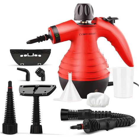 Dampfreiniger, 1050 W, 350 Ml Wassertank, 9 Zubehörteile, Vielseitig Einsetzbar, Für Drinnen Und Draußen