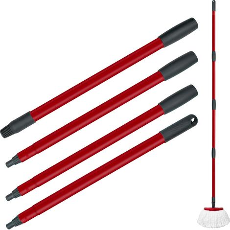 Verstellbarer Stahlmoppstiel Mit 4 Segmenten, Kompatibel Mit Vileda Spin Turbo Bodenreinigungsgeräten