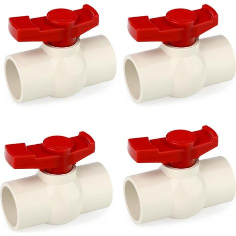 4-teiliges Kugelhahn-set, 25 Mm Pvc, Korrosionsbeständig, 1,6 Mpa Druck, Für Schwimmbäder