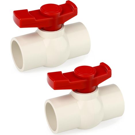 2-teiliges Kugelventil-set, 32 Mm Pvc, Korrosionsbeständig, Regelventil, Schwimmbadwasser