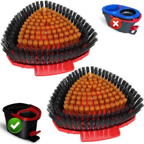 2-teiliges Wischmopp-set, Kompatibel Mit Vileda Turbo, Volle Borsten, Dreieckiges Design, Für Küche Und Bad
