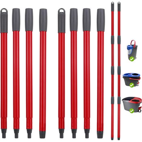 Set Mit 2 Teleskopstielen Für Den Vileda O-cedar Wischmopp, Verstärkter Stahl, Bis Zu 260 Cm Verstellbar, Zur Reinigung Von Böden Und Fenstern