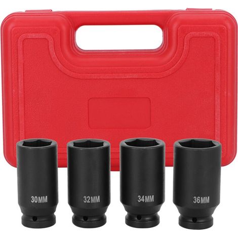 4-teiliges 6-punkt-1/2-zoll-dr-set Für Vorder- Und Hinterrad, Achsmutter Und Tiefe Schlagnuss