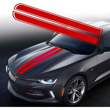 Klebestreifen Für Rennwagen-motorhauben (129 Cm X 24 Cm) Zur Befestigung An Seitenkarosserie Und Stoßstangen, Modifizierte Vinylfolie (rot)