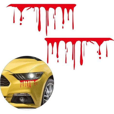 Aufkleber Mit Blutflecken-effekt: Sie Erhalten 2 Aufkleber Für Ihr Auto. Diese Dekorativen Aufkleber Stellen Blutstropfen Dar Und Werten Das Aussehen Ihres Autos Auf.
