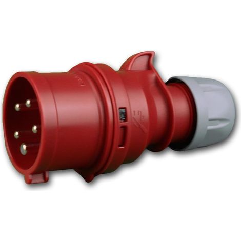 Shark 16a Roter Ip44 Cee-stecker Dreiphasenanschluss Für Baustellen Und Gewerbliche Nutzung