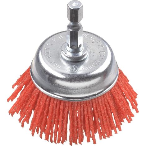 Grobe Topfbürste, Abrasives Nylon, Ø 50 Mm Für Holz, Metall Und Nichteisenmetalle, Nylon-bohrbürste Inklusive E6.3 Sechskantschaft, Zum Schleifen Und Strukturieren