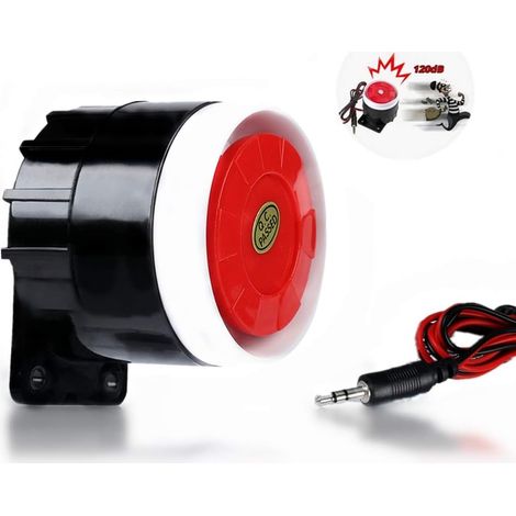 12v Dc Mini-alarmhorn Mit Kabel, Rot, 120 Db, Alarmsystem, Warnhorn Für Die Heimsicherheit