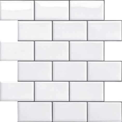 Selbstklebende Spritzschutzwand Für Küche Und Bad, Weiße Selbstklebende Fliesenimitat-wandrückwand, Wasserfeste 3d-metro-pvc-wandfliese, 4 Stück (schwarz, 4 Platten)