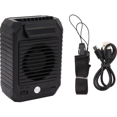Tragbarer Usb-ventilator Mit 3 Geschwindigkeitsstufen, Freihändigem Gürtelclip Und Wiederaufladbarem 10.000-mah-akku, Ideal Zum Angeln, Gärtnern Und Klettern.