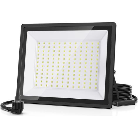 150w Ip66 Led-außenstrahler Mit Stecker – 16500lm Superhell, 6500k Tageslichtweiß, Sicherheitsbeleuchtung Für Garten, Garage, Lagerhalle (1 Stück)
