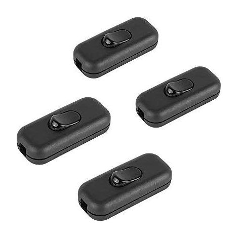 6a Doppelpol-schalter, Zwischenschalter Für Kleingeräte Oder Lampen, Schwarz – 4er-pack