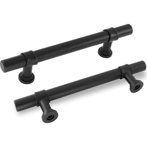 Set Mit 10 Schwarzen Küchenschrankgriffen, 96 Mm Lochabstand, Küchentürgriff, Schrankgriff, Küchengriff, Schwarzer Schrankgriff
