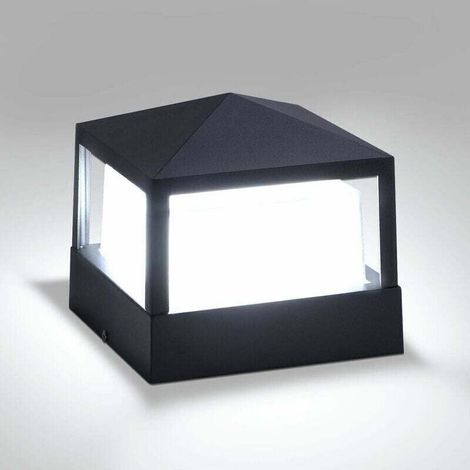 Pfostenleuchte, Torleuchte, Außenleuchte, Villenbeleuchtung, Ip65 Wasserdichte Aluminium-gartenleuchte Für Rasen, Tor, Zaun Und Einfahrt, Kaltweiß, Energieklasse A++
