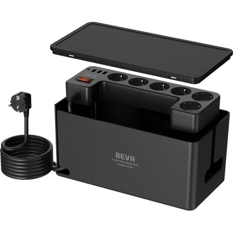 Kabelmanagementbox, 6-fach Steckdosenleiste, 3 Usb-a-anschlüsse, 1 Usb-c-anschluss, 1050-j-überspannungsschutz, Wohnzimmer