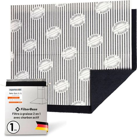Aktivkohlefilter, Zuschneidbare Matte 57 X 47 Cm, Flacher Fettfilter, Für Dunstabzugshauben Bis 60 Cm