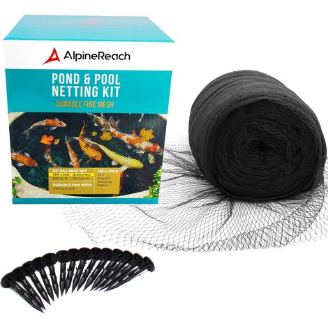Koiteichnetz, Feinmaschig 1 Cm, Schwarz, Uv-beständig, Mit Heringen, Für Den Wassergarten