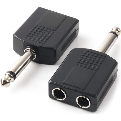 Ts-stecker 6,35 Mm (1/4 Zoll) Auf Ts-buchse 2 1/4 Zoll (6,35 Mm) Audio-verbindungsadapter, 2er-pack
