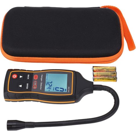 Halogengasdetektor 0–1000 Ppm – Lcd-anzeige – R22-empfindlichkeit (0,5 Unzen/jahr) – Ansprechzeit: 10 Sekunden – Abs-gehäuse – Tragbar, Mit 3 Aaa-batterien