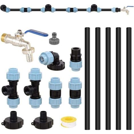 Ibc S60 X 6 Verbindungsset Für 3 Benchbarte Ibc-tanks / Regenwassertank Mit 3/4"-gartenhahn.