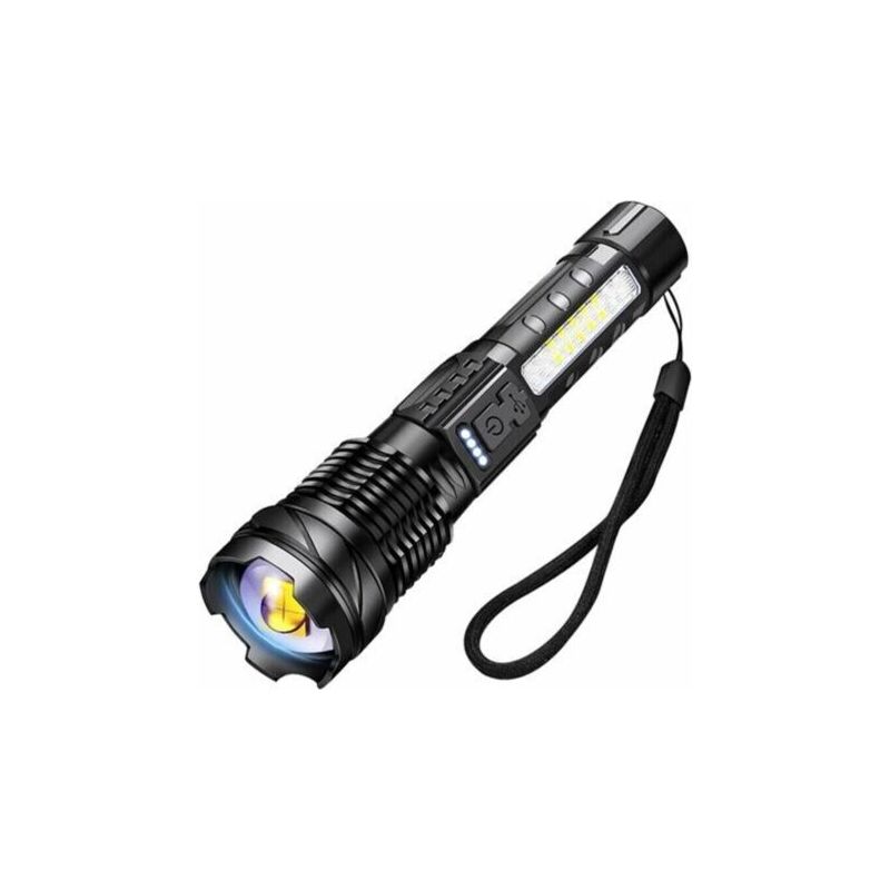 Extrem Leistungsstarke Led-taschenlampe Mit 20.000 Lumen – 500 M Leuchtweite – Usb-c-aufladbar – 7 Leuchtmodi – Clip Für Camping Und Notfälle