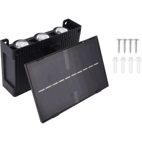 Wasserdichte Solar-außenleuchte Mit 6 Leds, Wandleuchte Für Garten, Terrasse, Hof, Balkon Und Innenbereich, Rgb