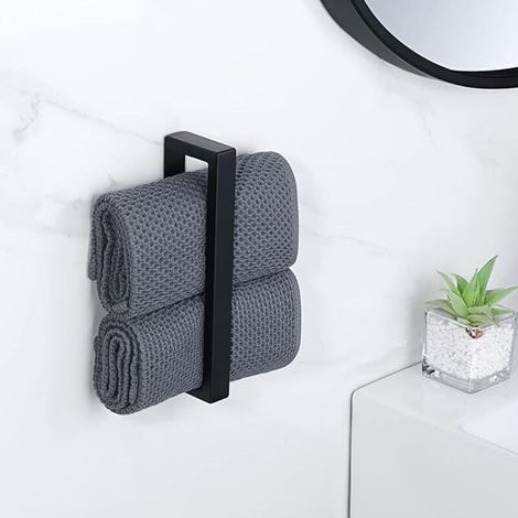 Schwarze Handtuchringe Fürs Badezimmer (rechteckig, 24,5 Cm), Wandhandtuchringe Aus Edelstahl