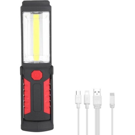 Tragbare 360-lumen-led-arbeitsleuchte Mit Magnethalterung, Kabellos Und Per Usb-kabel Aufladbar, Ideal Für Auto Und Camping