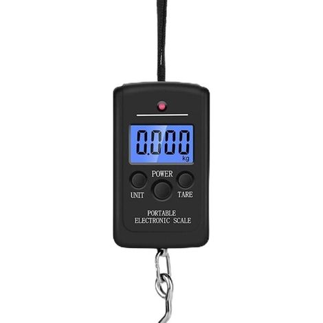 Tragbare Badezimmerwaage Mit Hintergrundbeleuchtetem Lcd-bildschirm, 40 Kg Tragkraft, Elektronische Gepäckwaage (schwarz)