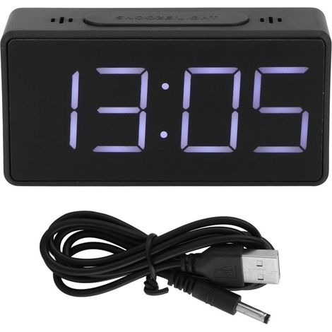 Led-nachttischwecker Mit Einfacher Elektronischer Uhr Und Schlummerfunktion Für Den Einsatz Zu Hause (schwarz)