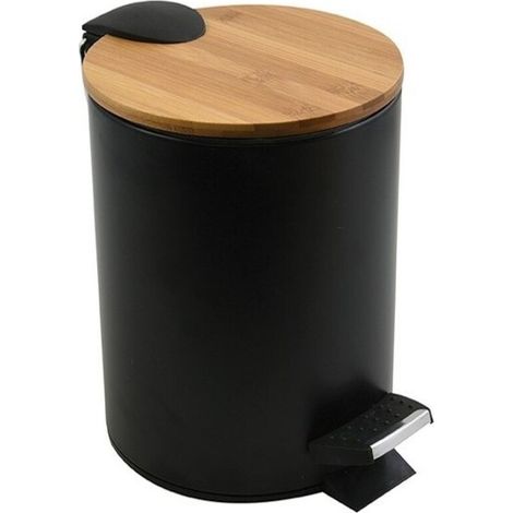 3-liter-badezimmerabfalleimer, Schwarze Holzoptik