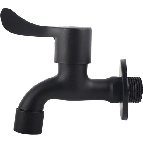 Schwarzer, Wandmontierter Gartenwasserhahn Aus Edelstahl 304 Für Badezimmer (pool/wischmopp)