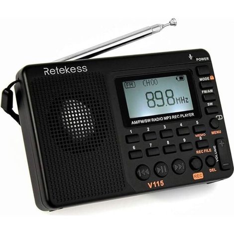 Tragbares Radio Mit 1000-mah-akku – Usb-anschluss – Mp3-player Mit Tf-karte Bis Zu 32 Gb – Integrierter Wecker – Geeignet Für Bad Und Küche