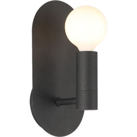 E14-wandleuchte, Ultradünne Metallwandleuchte, Nachttischleuchte, Wandleuchte Im Retro-design – Schwarz