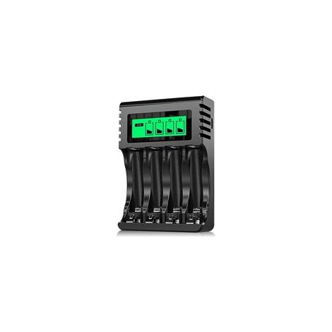 Wiederaufladbares Ladegerät Mit 4 Steckplätzen – Schnellladung Für Aa- Und Aaa-ni-cd-/ni-mh-akkus – Intelligentes Lcd-display – Intelligentes Laden