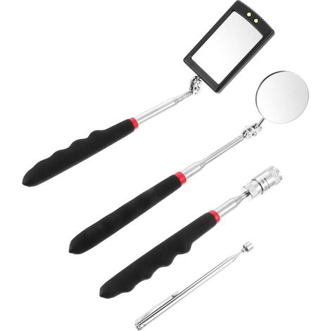 Set Mit 4 Teleskopierbaren, Magnetischen Schwenk-inspektionsspiegeln Mit Flexiblem Saugnapf Für Die Kfz-reparatur